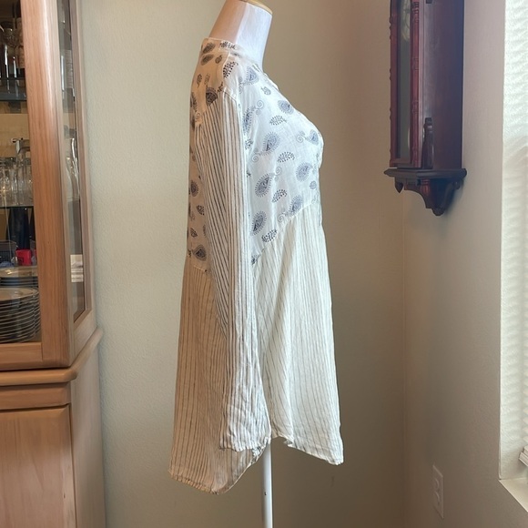 CP Shades long sleeves v neck 100% linen shirt oversized size small - Picture 3 of 7